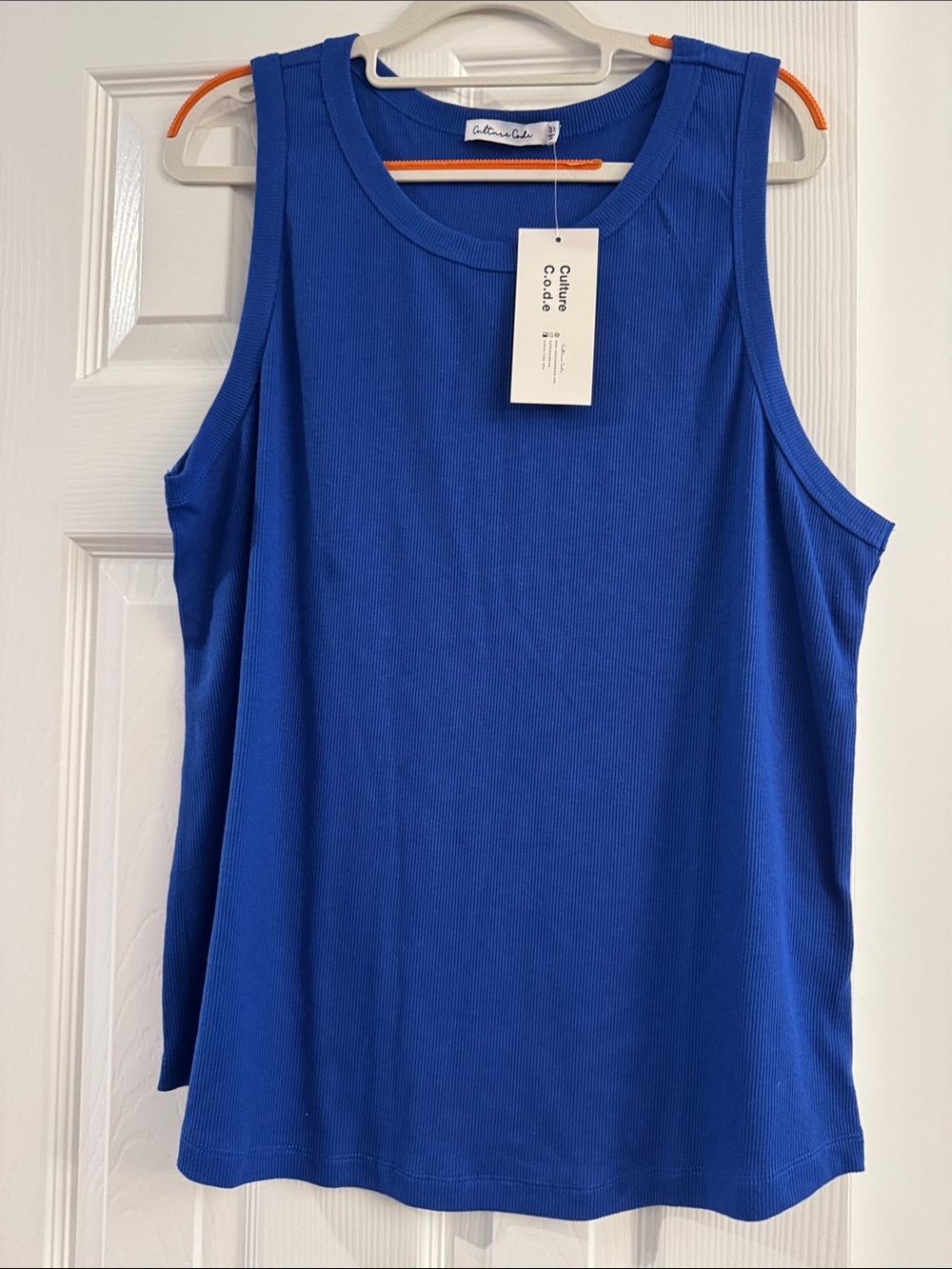 Culture Code Women's Electric Blue Ribbed Tank Top